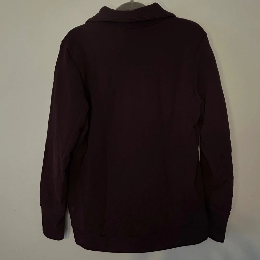 Lululemon Forever Warm Pullover Black Cherry Quilted Half Zip Size 10 NWT - Picture 6 of 13
